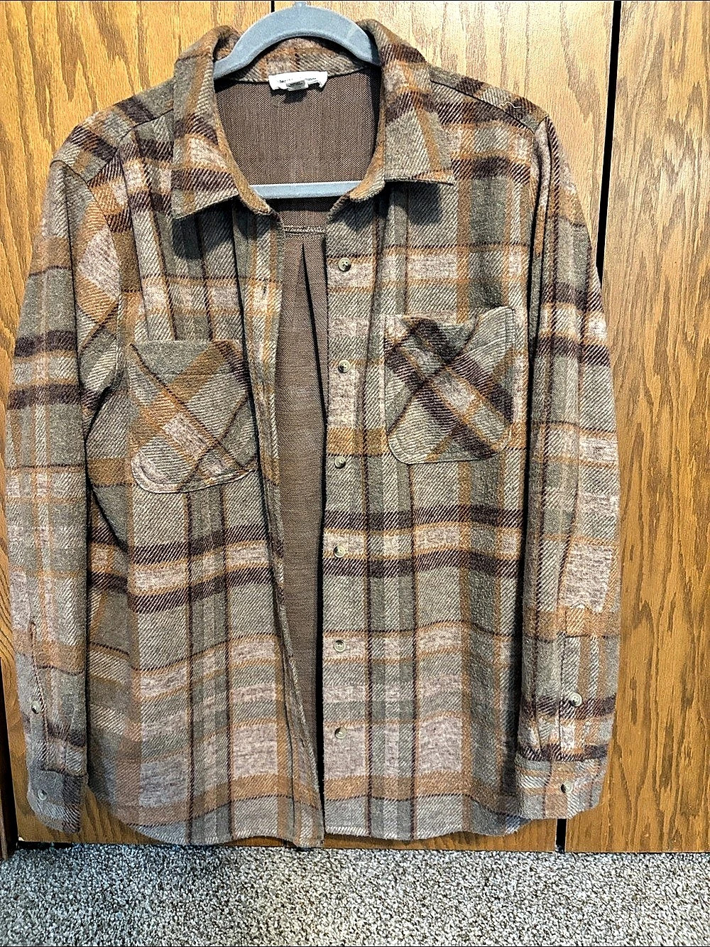 Beach Lunch Lounge Plaid Shirt Jacket  Size Large